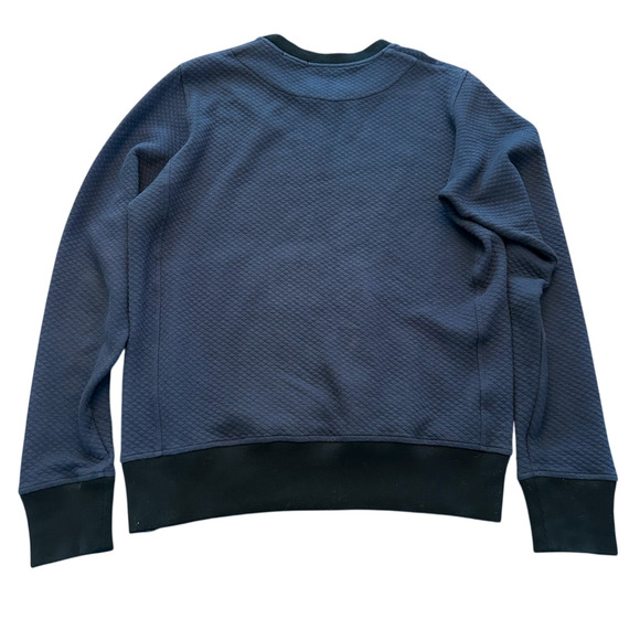 Craft Atlantic Sweater Men's Size Large Navy Blue Side Zip Textured Pullover - Picture 8 of 9